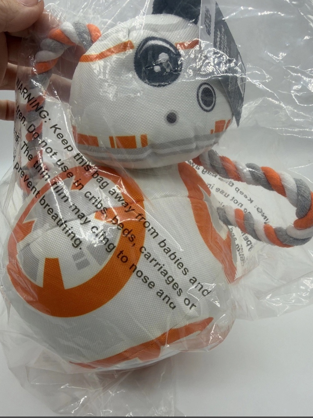 Disney Star Wars BB-8 Ballistic Nylon Plush Dog Toy Durable Ball Soft Rope NEW